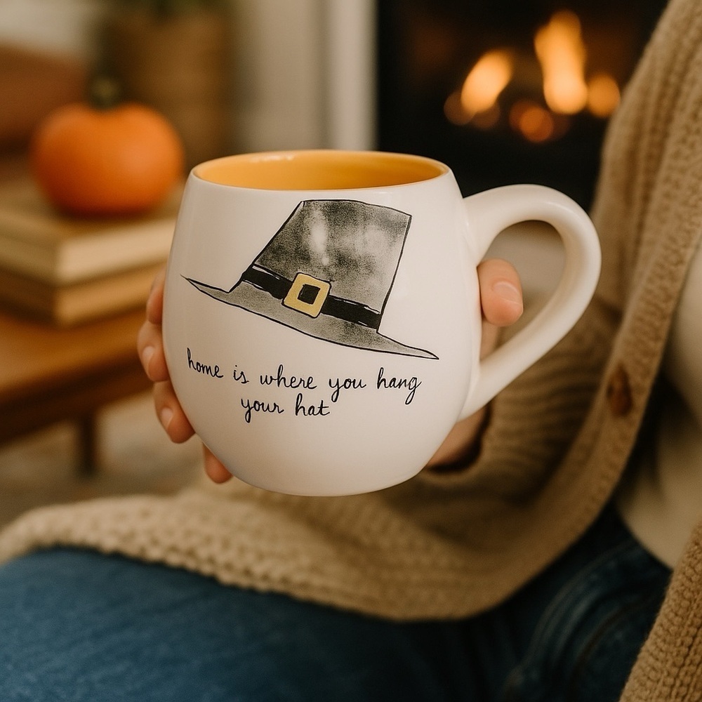 Rae Dunn “ home is where you hang your hat”witches hat mug